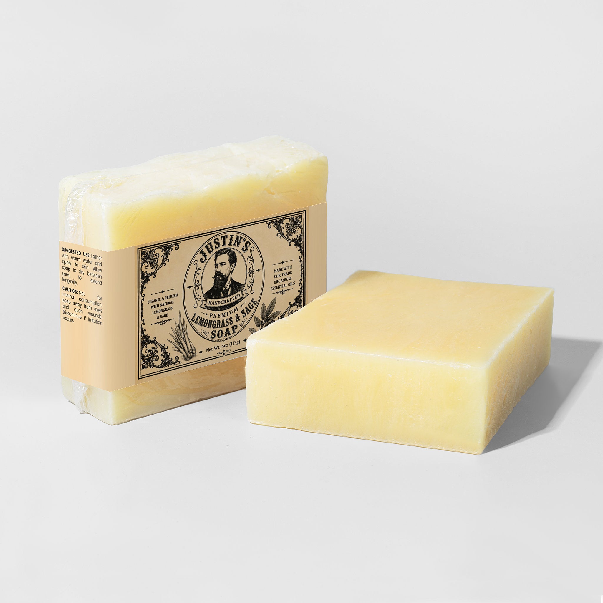Justin's Handcrafted Lemongrass & Sage Soap