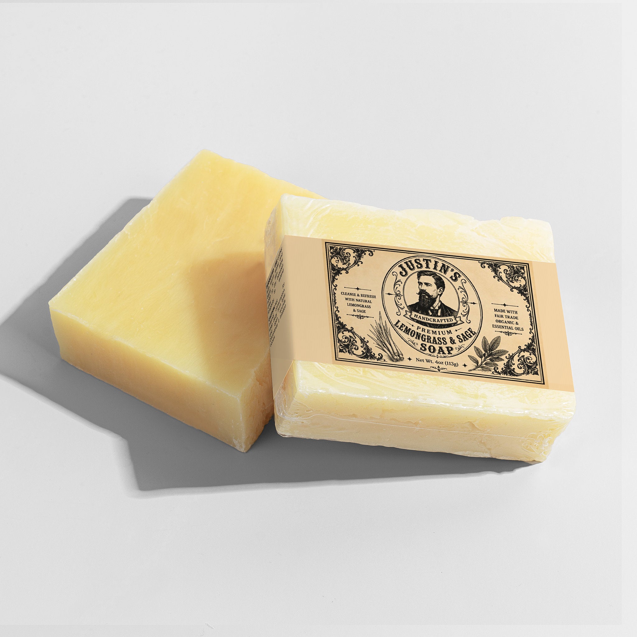 Justin's Handcrafted Lemongrass & Sage Soap