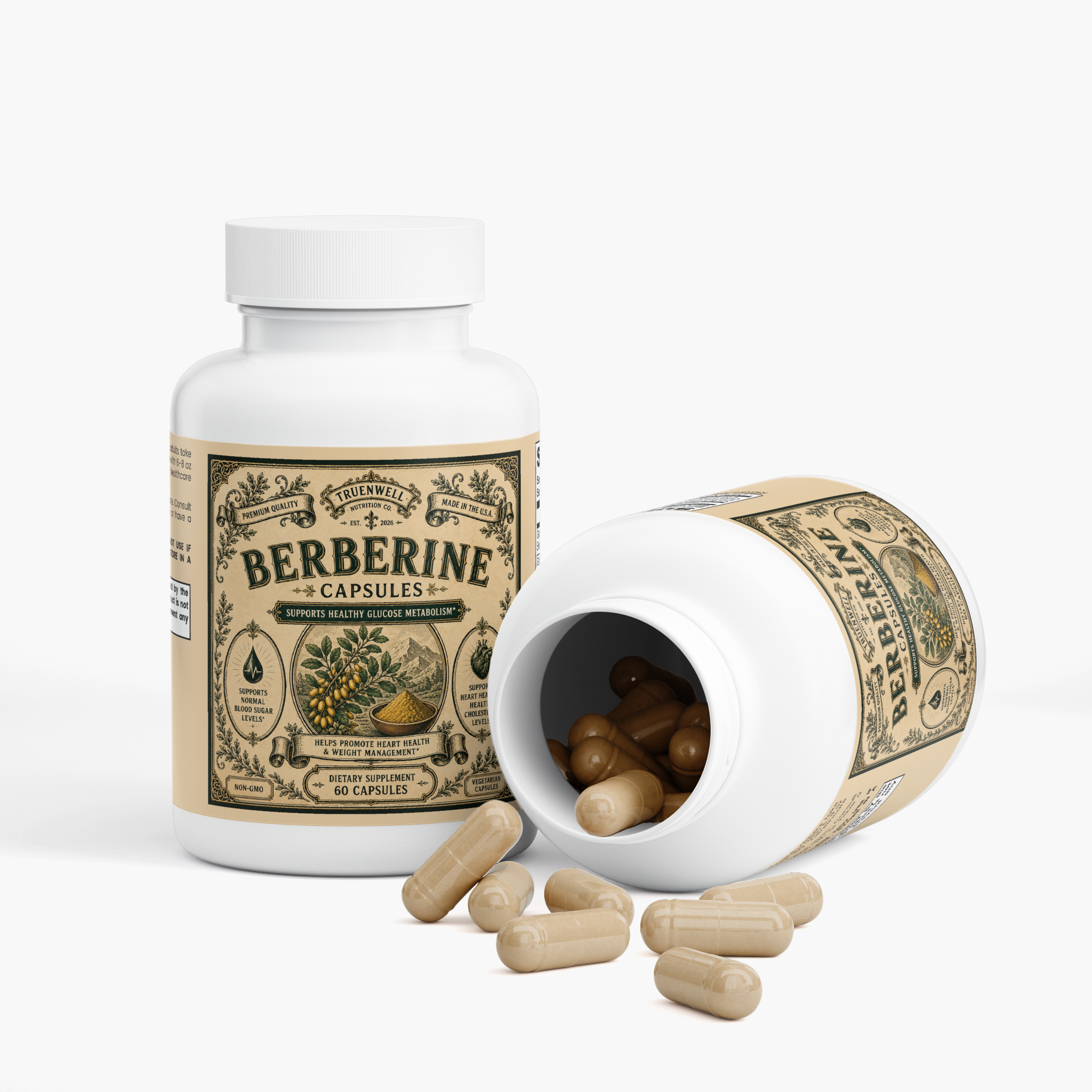 Berberine HCl Capsules – Metabolic Wellness Support – 60 Capsules