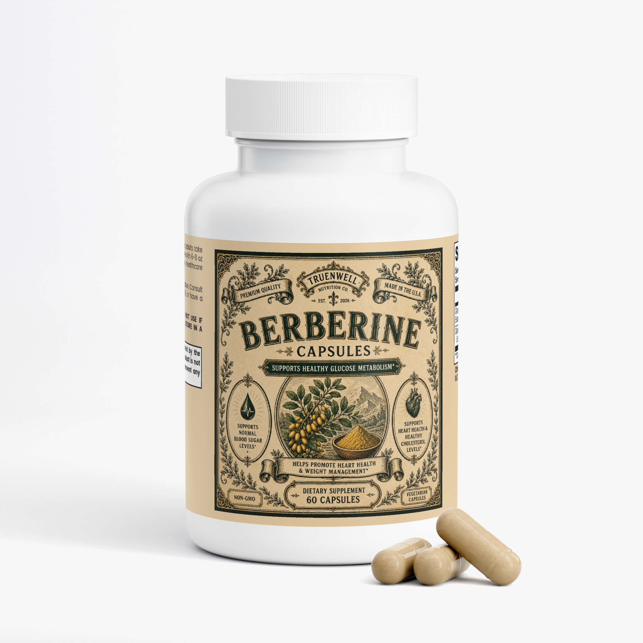 Berberine HCl Capsules – Metabolic Wellness Support – 60 Capsules