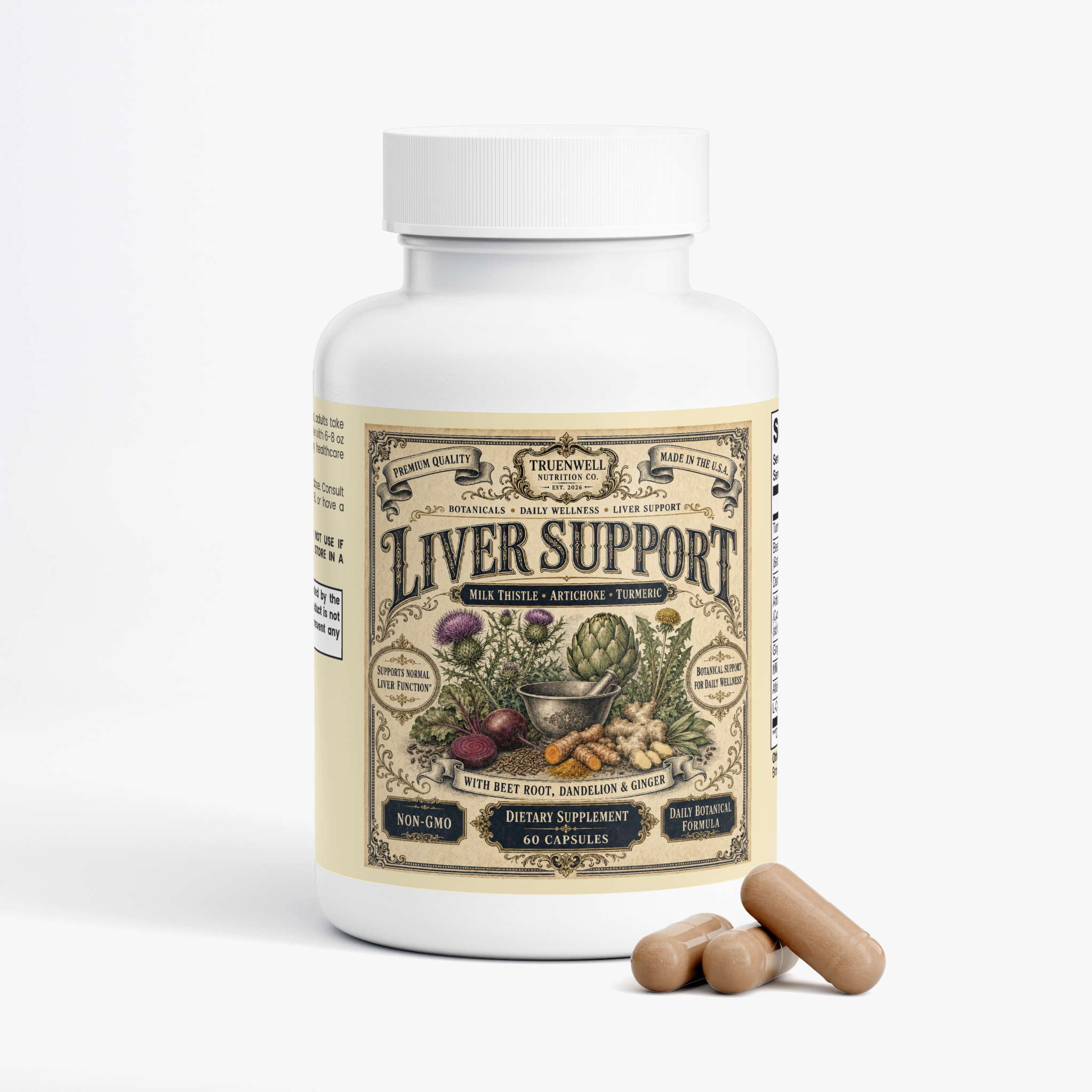 Liver Support with Milk Thistle, Artichoke & Turmeric – 60 Capsules