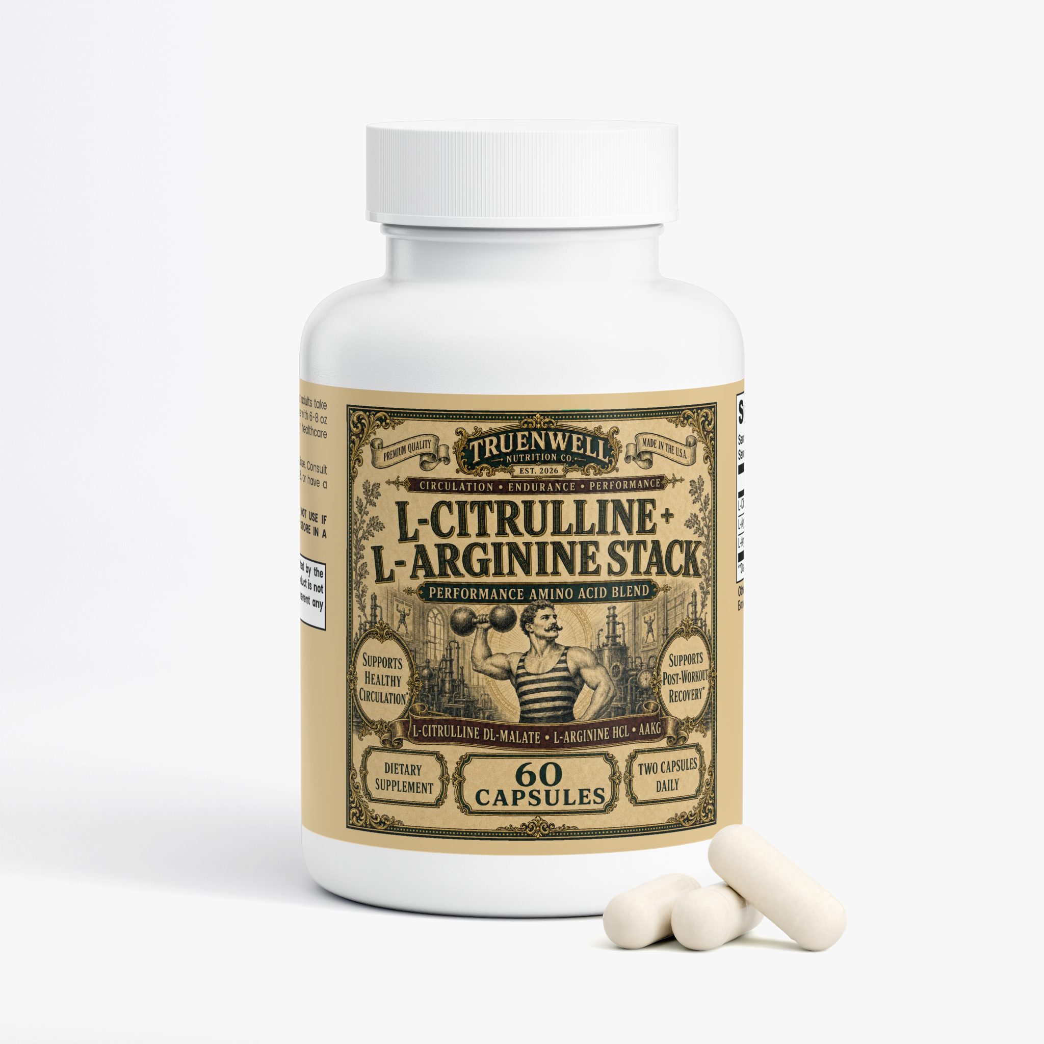 L-Citrulline & L-Arginine Stack – Performance Amino Acid Blend – 60 Capsules