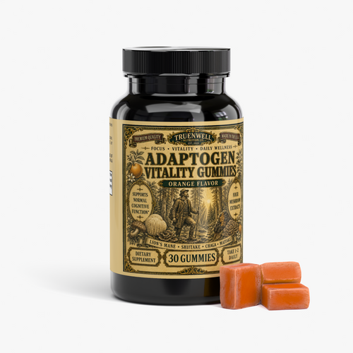 Adaptogen Vitality Gummies – Four Mushroom Blend – Orange – 30 Gummies