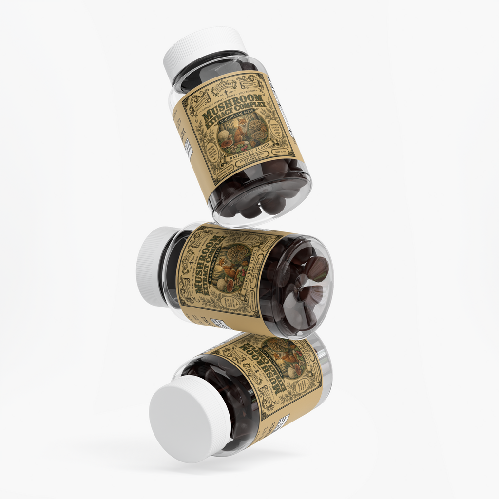 Mushroom Extract Complex Gummies – 10-Mushroom Blend – 60 Gummies