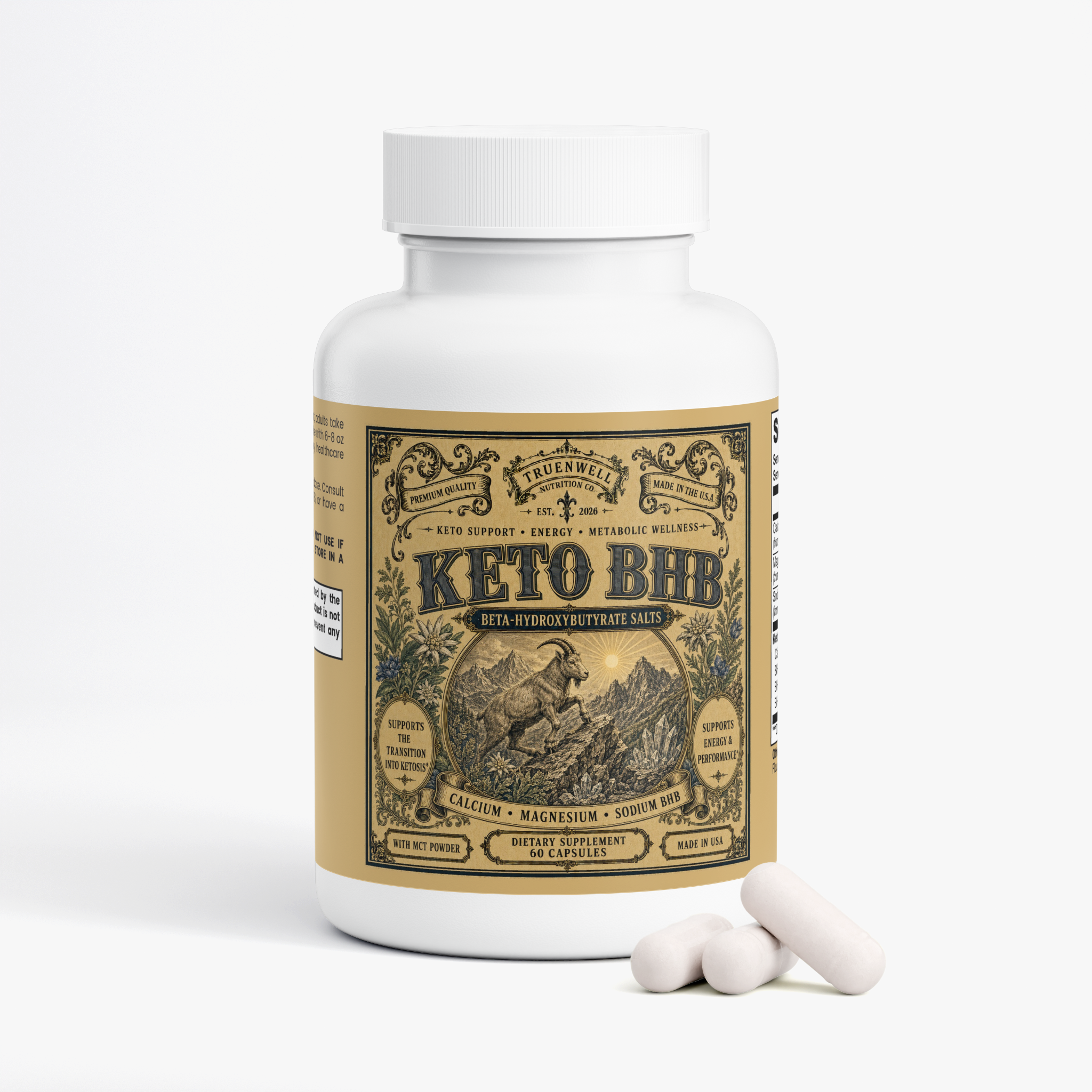 Keto BHB – Exogenous Ketone & Keto Support – 60 Capsules
