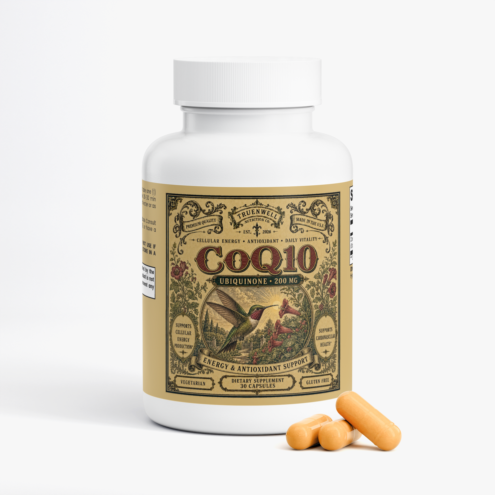 CoQ10 Ubiquinone 200 mg – Cellular Energy Support – 30 Capsules