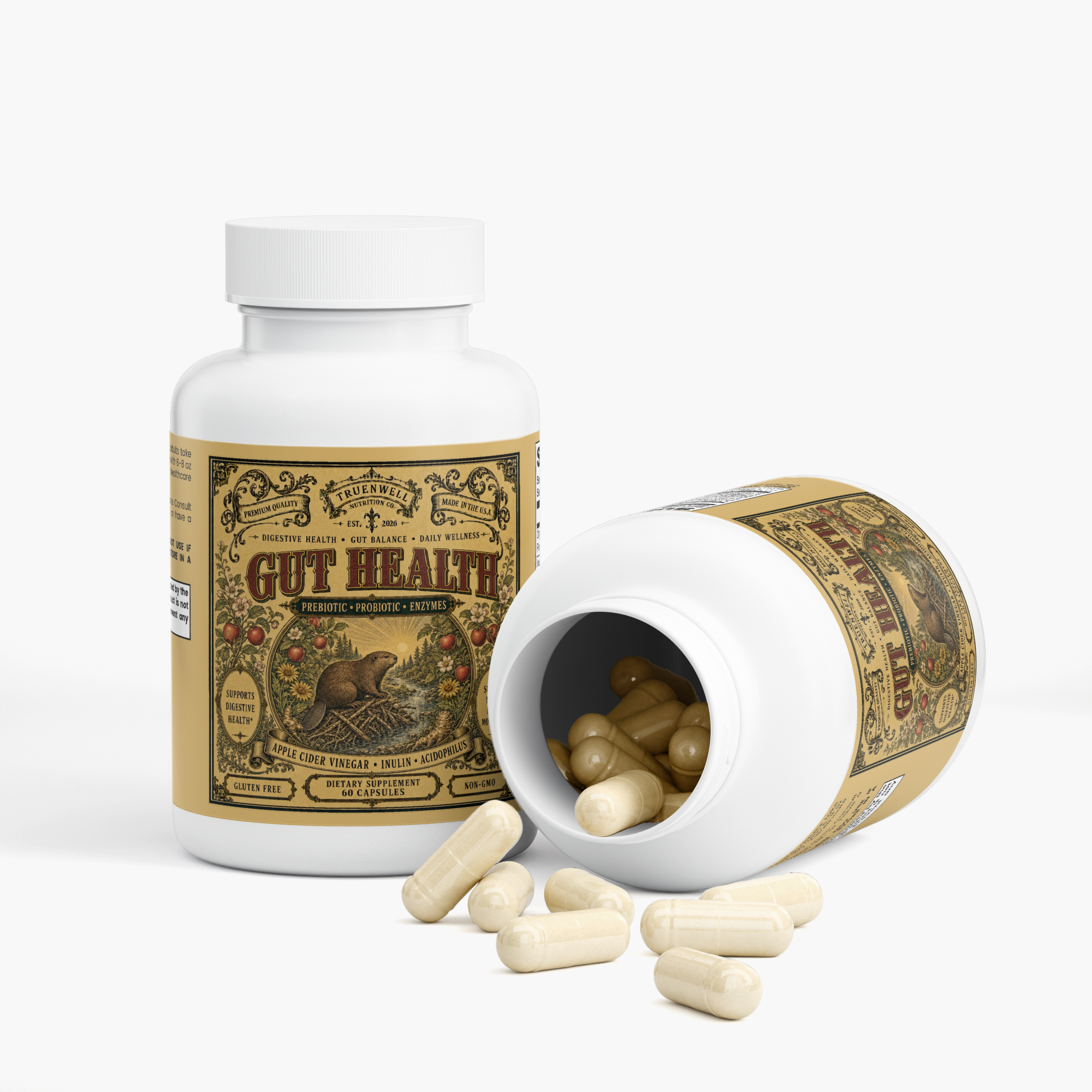 Gut Health – Prebiotic, Probiotic & Digestive Enzymes – 60 Capsules