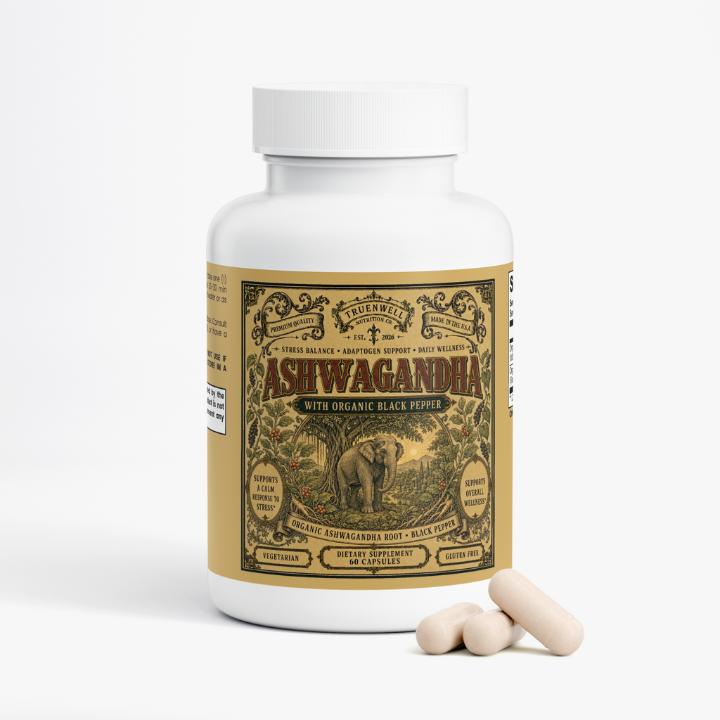 Organic Ashwagandha with Black Pepper – 60 Capsules