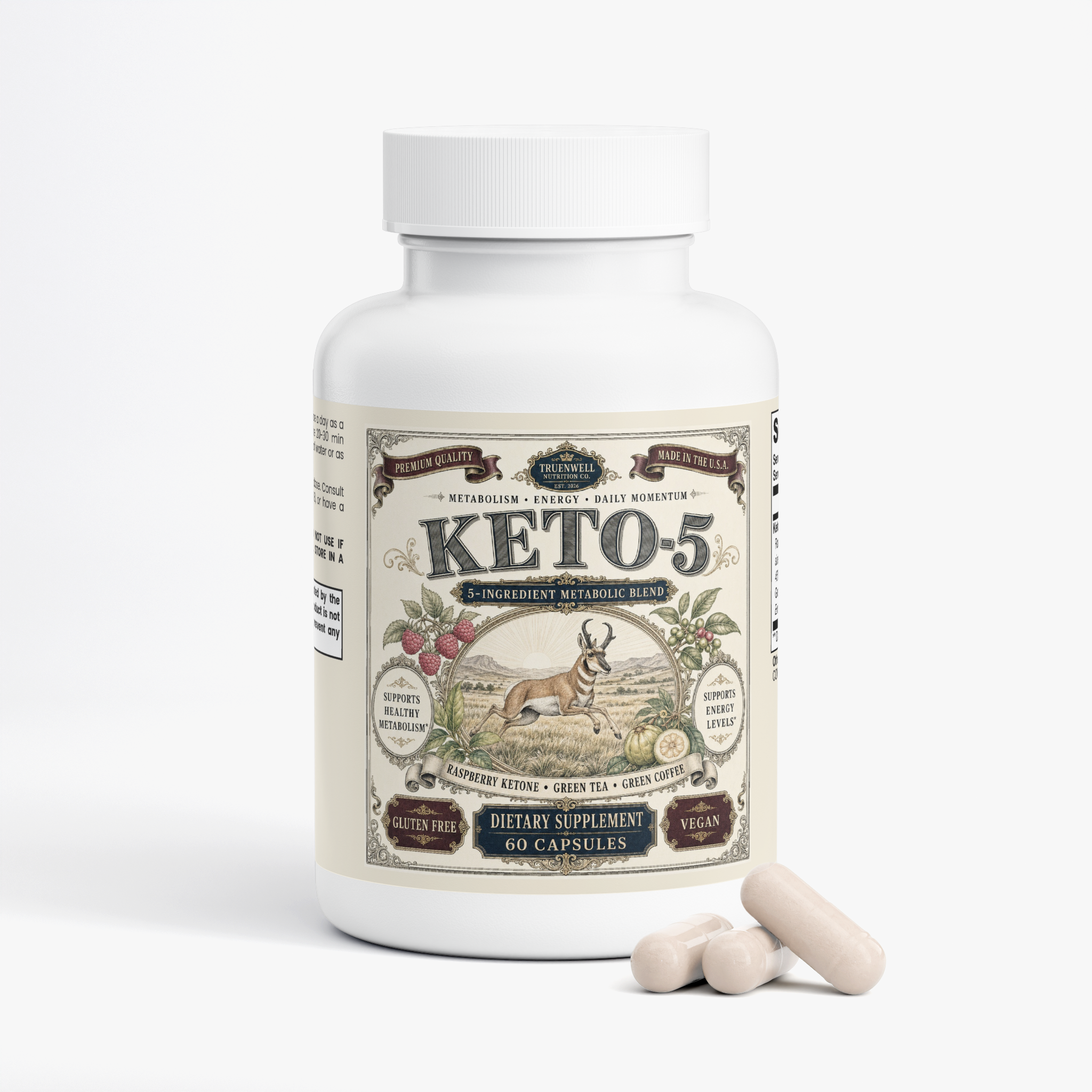 Keto-5 Metabolism & Energy Support – 60 Vegan Capsules