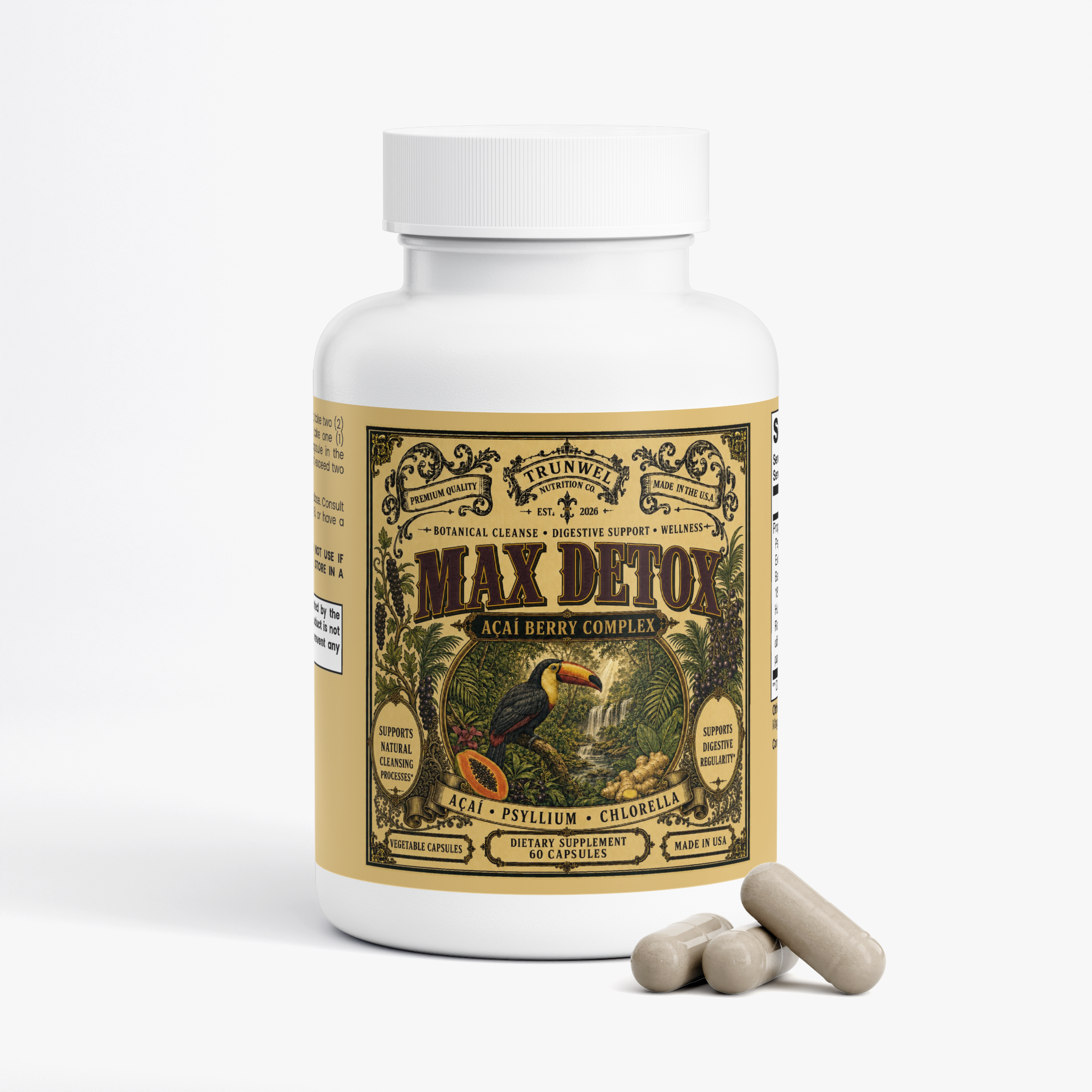 Max Detox Açaí Berry Complex – Botanical Cleanse Support – 60 Capsules