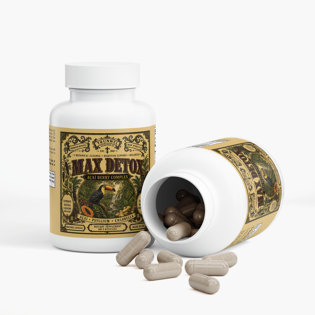 Max Detox Açaí Berry Complex – Botanical Cleanse Support – 60 Capsules