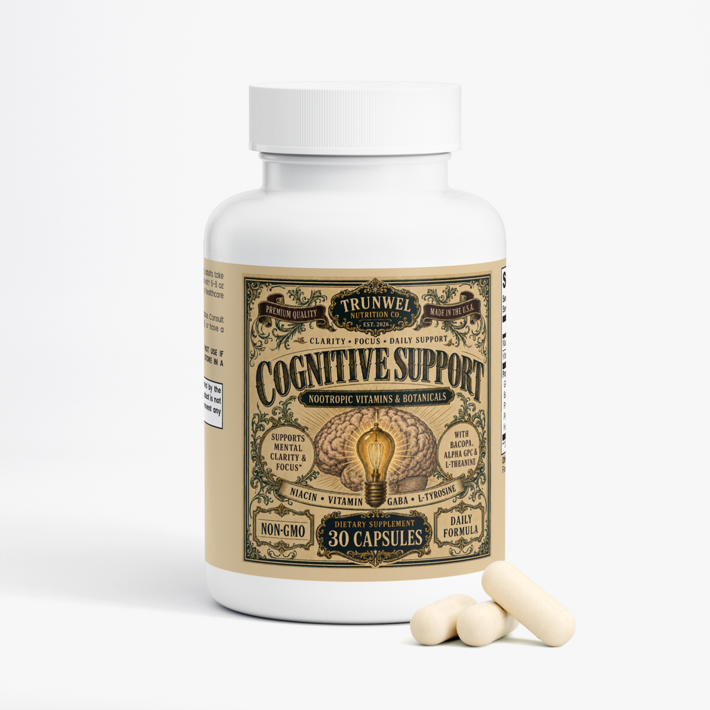 Nootropic Blend with Bacopa, Alpha GPC & L-Theanine – 30 Capsules | TRUNWEL