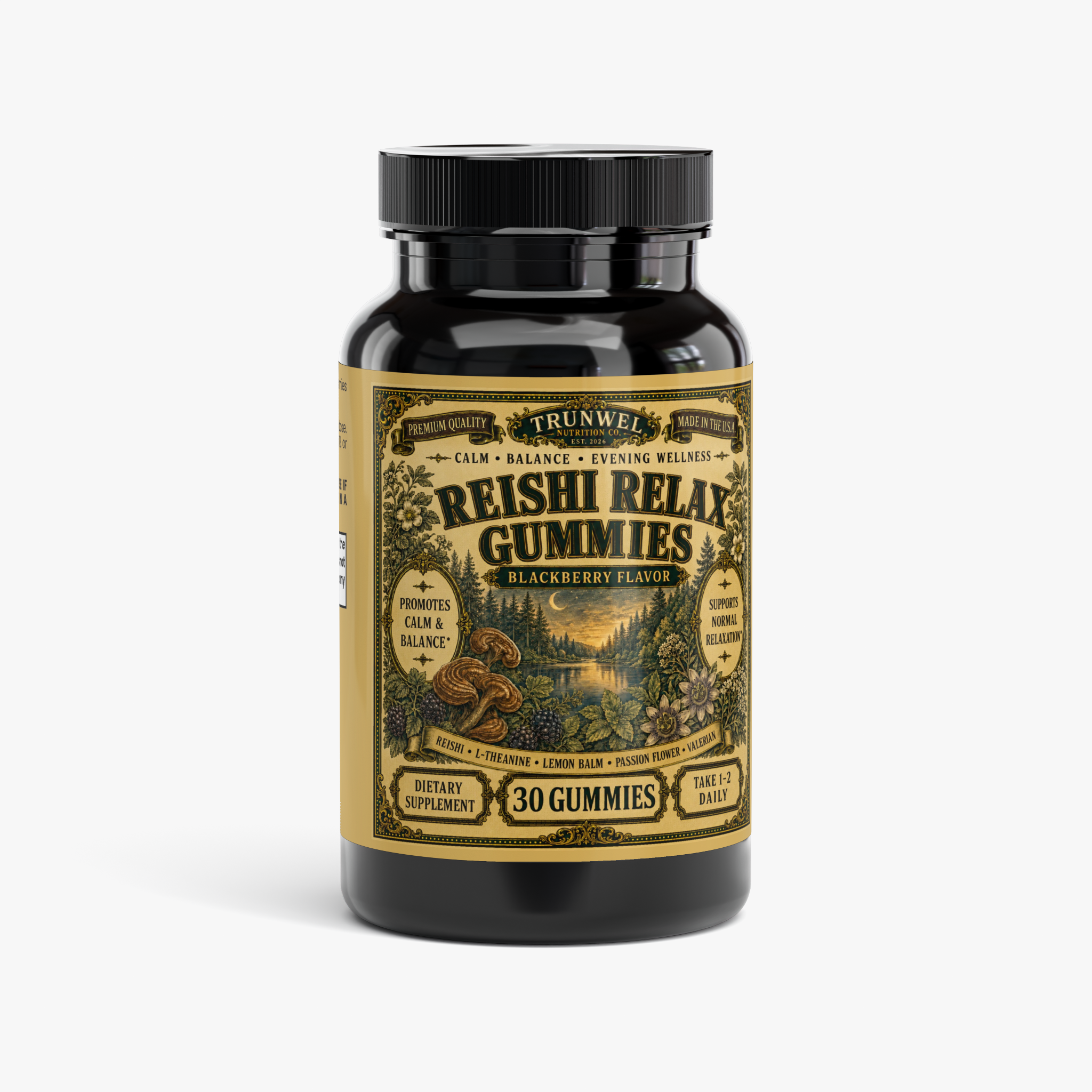 Reishi Mushroom Gummies – Blackberry Flavor – 30 Gummies | TRUNWEL
