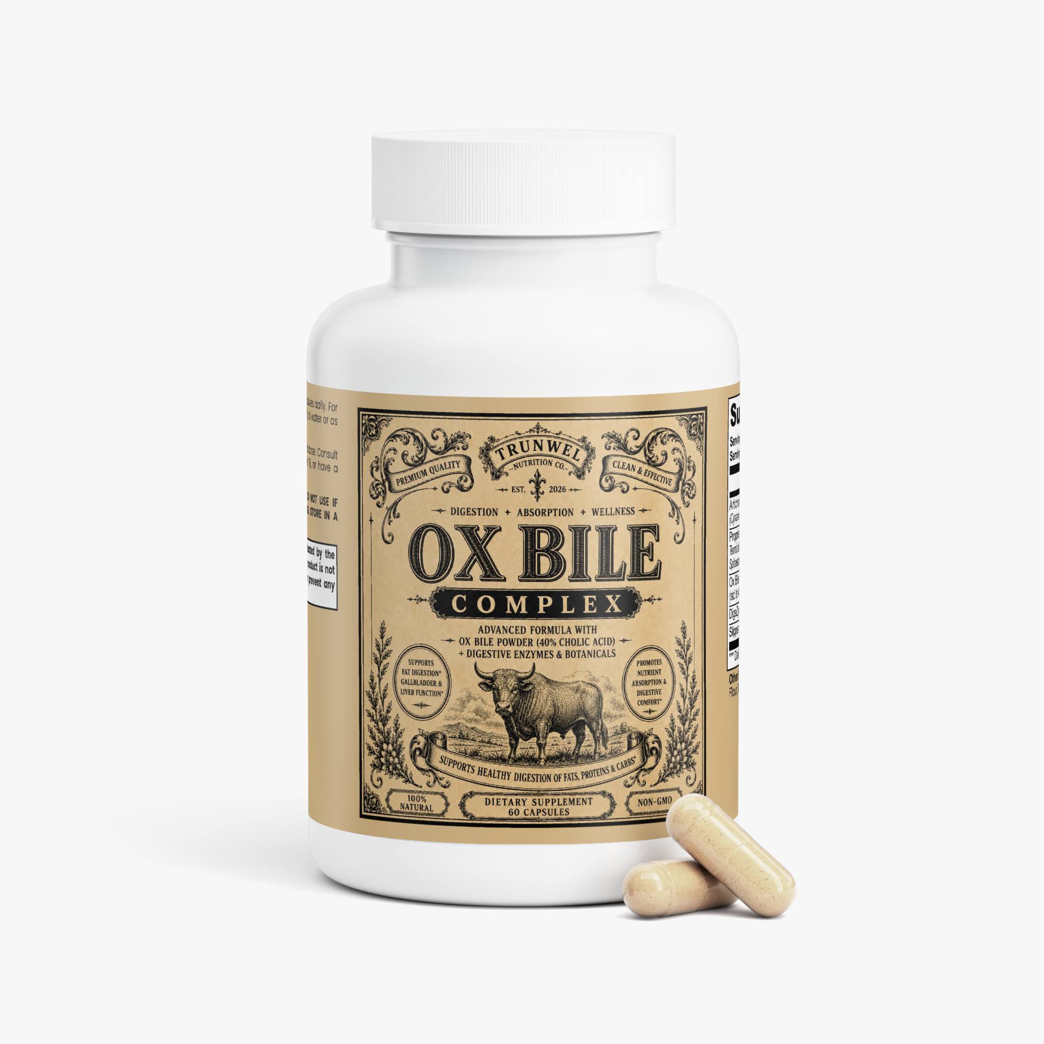 Ox Bile Complex – Premium Digestive Support Formula – 60 Capsules
