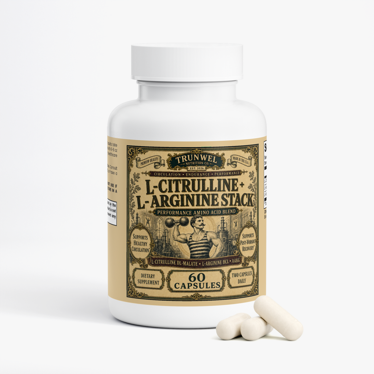 L-Citrulline & L-Arginine Stack – Performance Amino Acid Blend – 60 Capsules