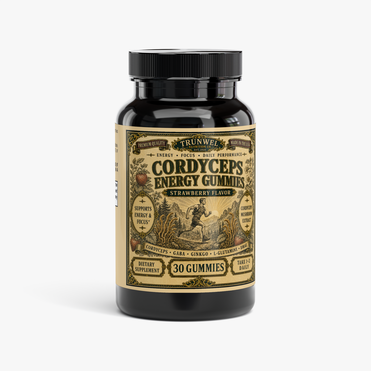 Cordyceps Mushroom Gummies – Strawberry Flavor – 30 Gummies | TRUNWEL