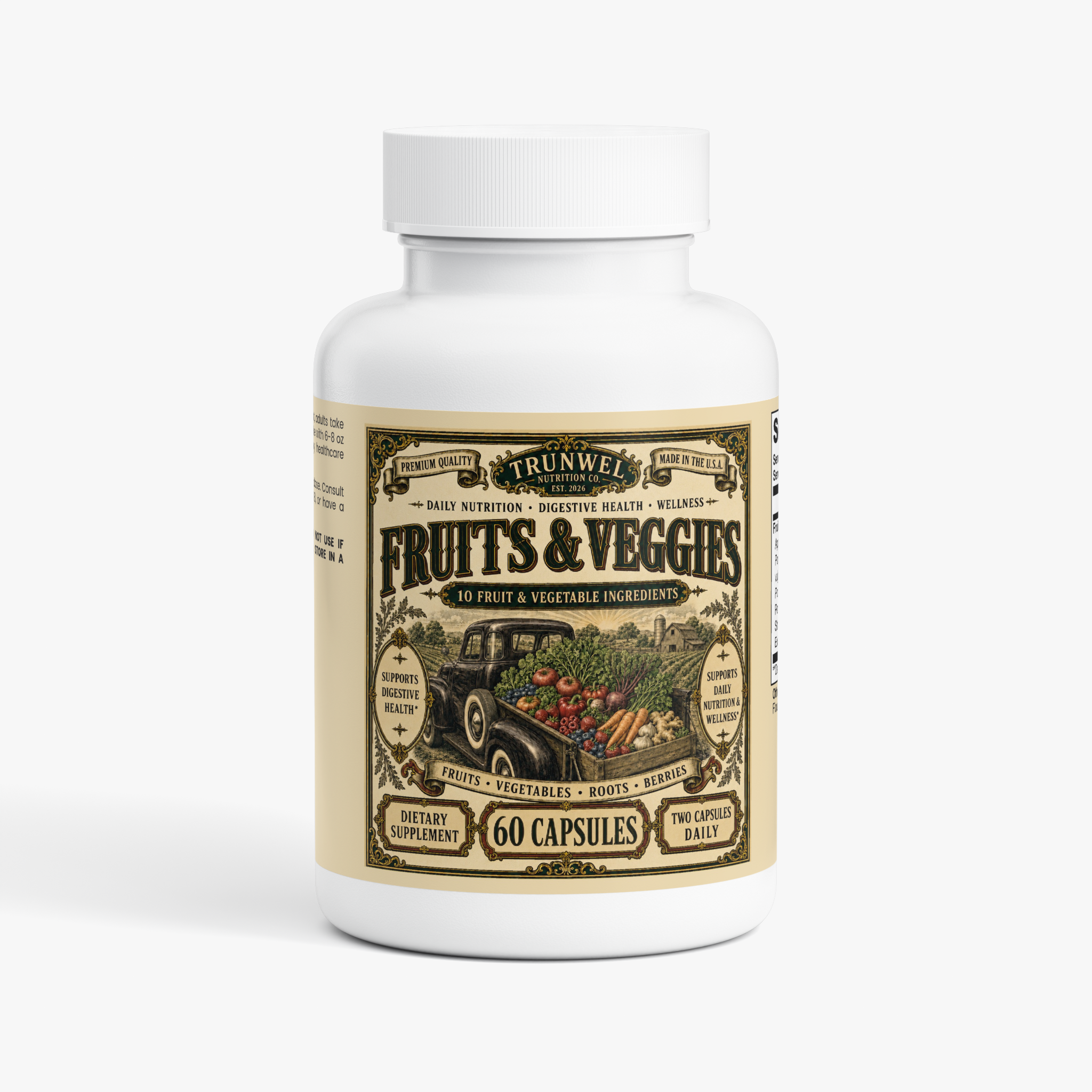 Fruits & Veggies Capsules – 10-Ingredient Produce Blend – 60 Capsules