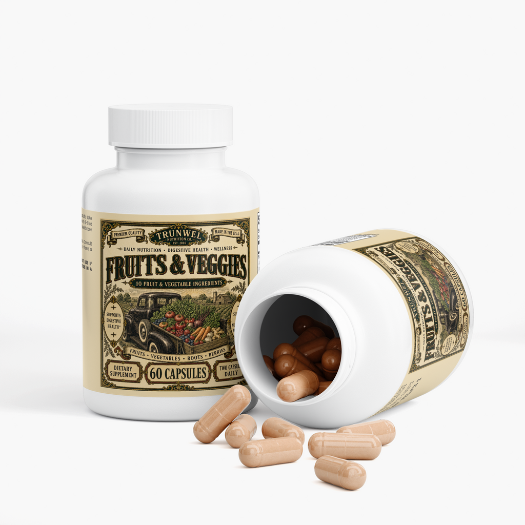 Fruits & Veggies Capsules – 10-Ingredient Produce Blend – 60 Capsules