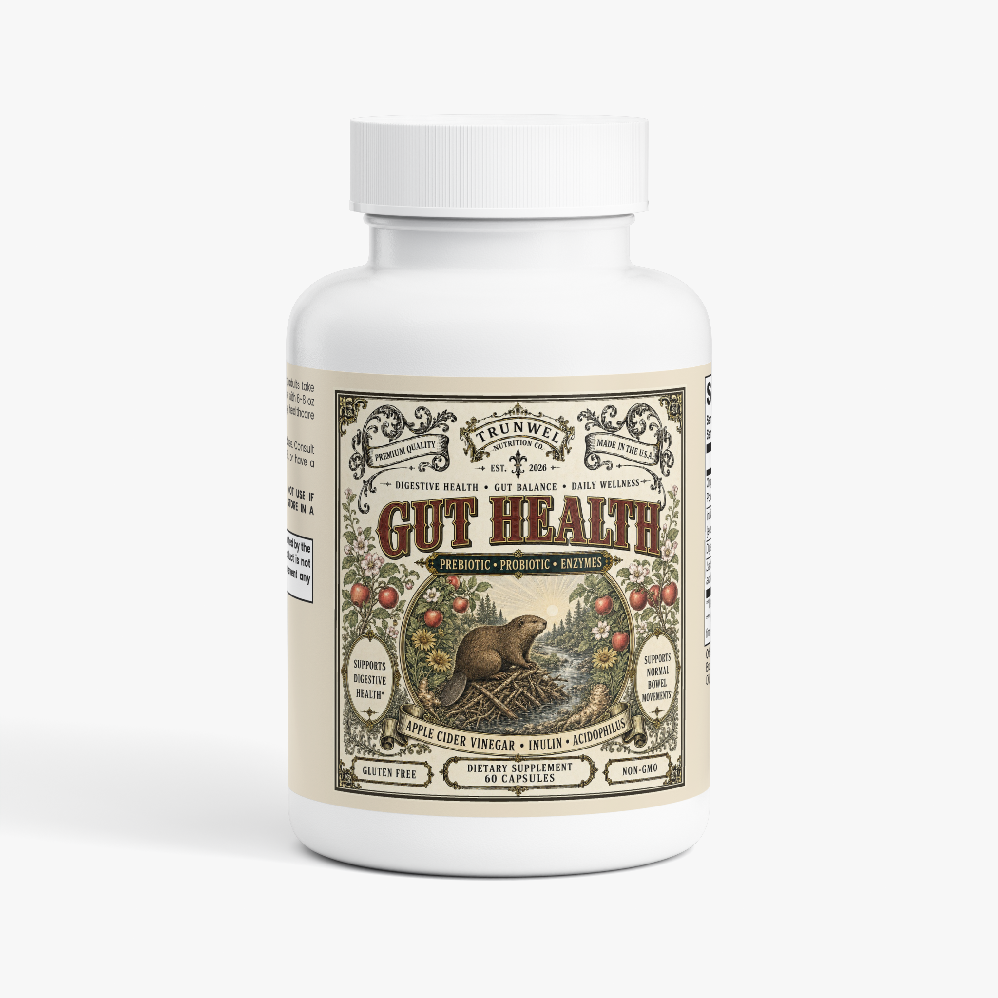 Gut Health – Prebiotic, Probiotic & Digestive Enzymes – 60 Capsules
