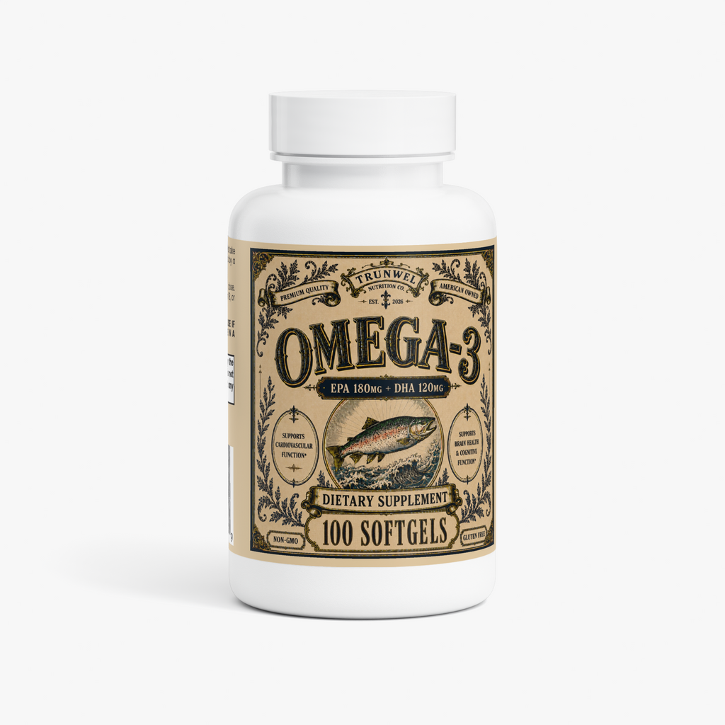 Omega-3 Fish Oil – EPA 180mg + DHA 120mg – 100 Softgels