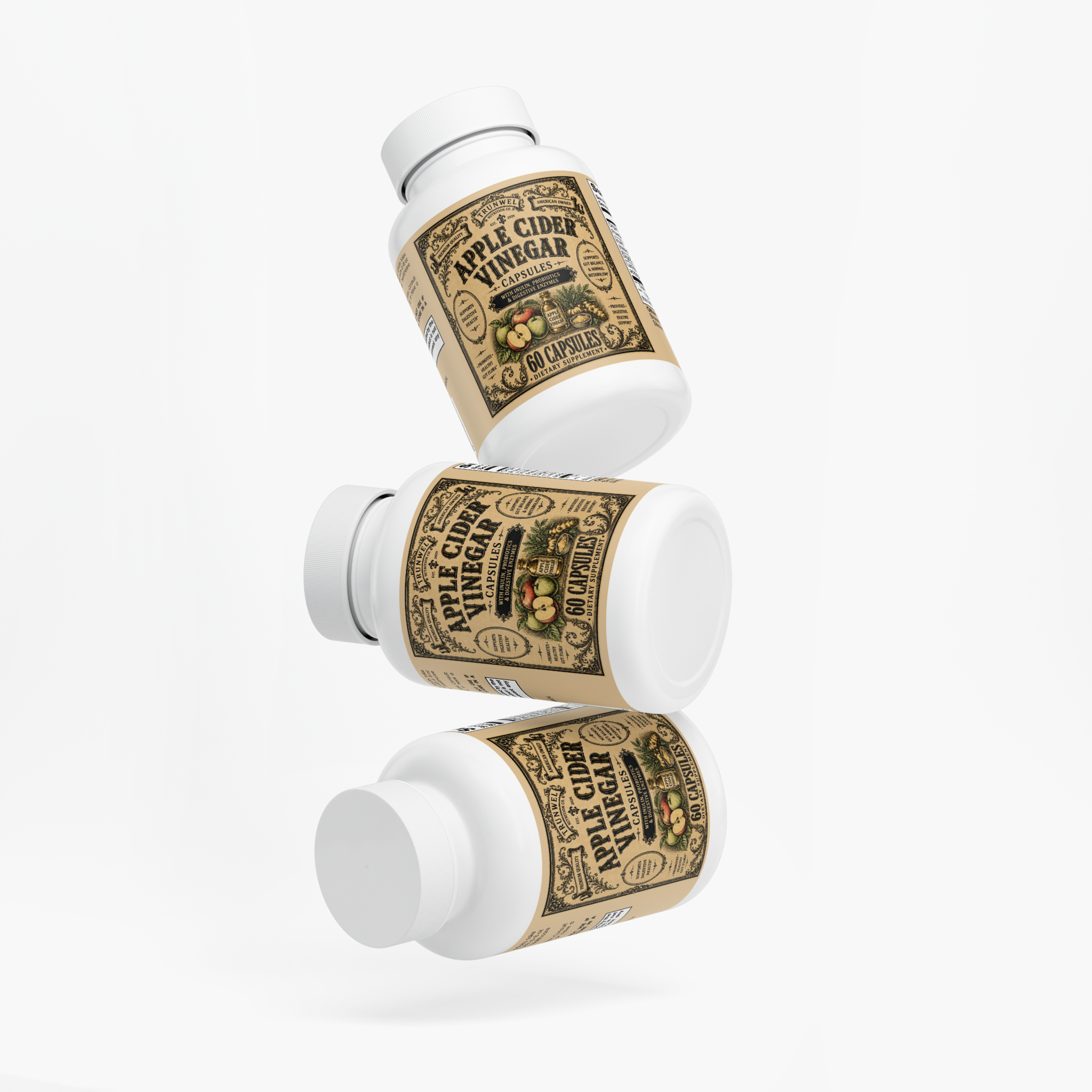 Apple Cider Vinegar Capsules with Probiotics & Enzymes – 60 Capsules