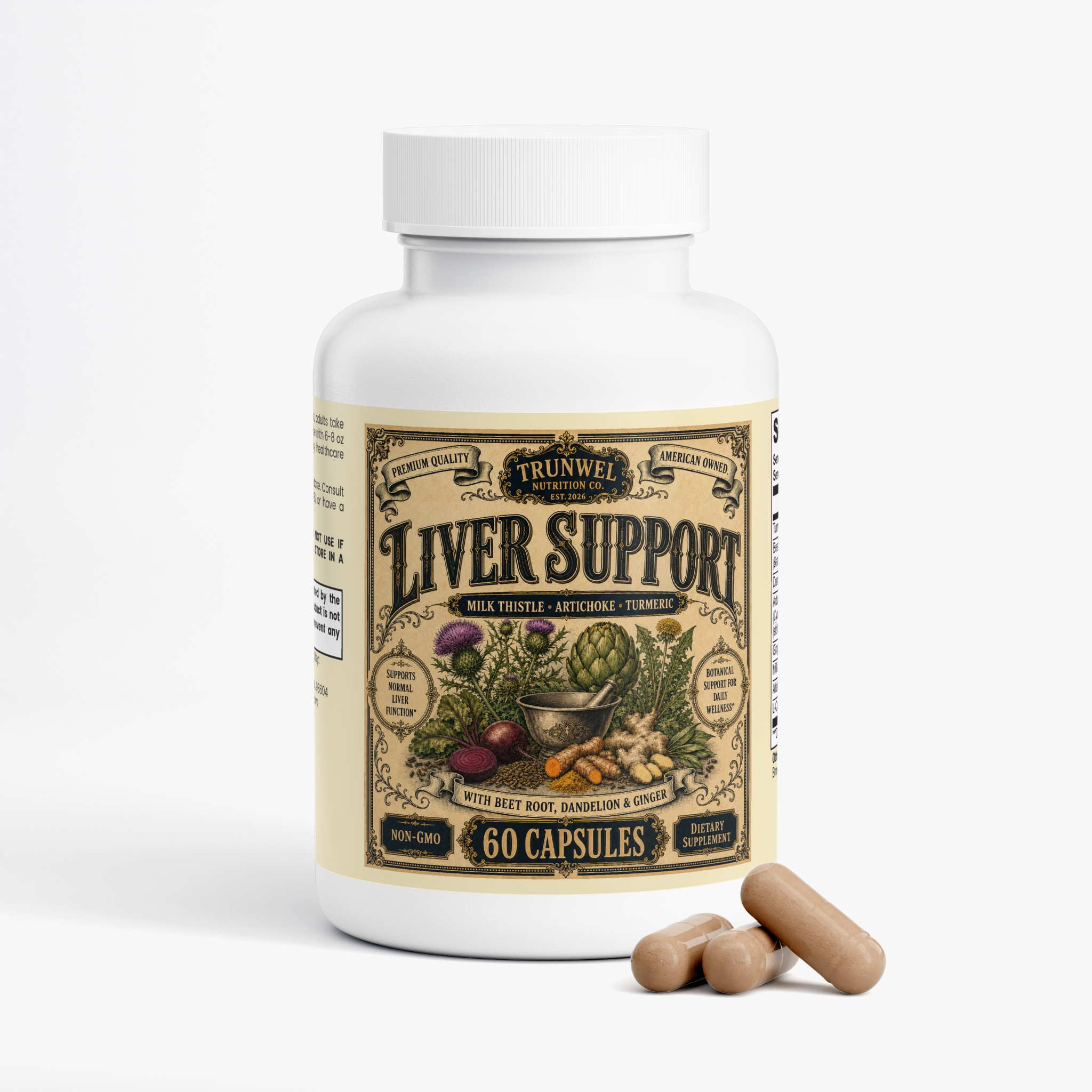 Liver Support with Milk Thistle, Artichoke & Turmeric – 60 Capsules