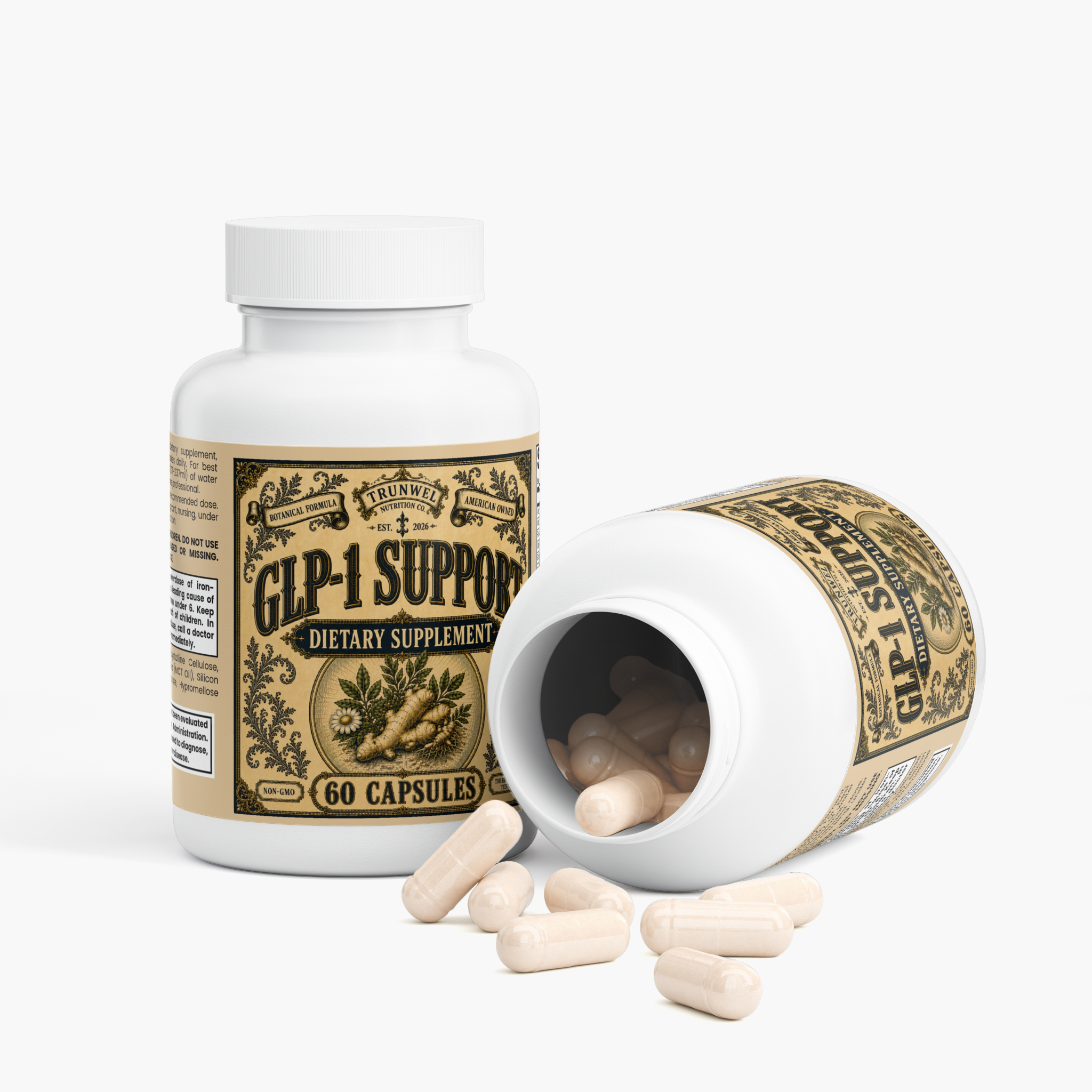 GLP-1 Support – Digestive & Metabolic Wellness Formula – 60 Capsules