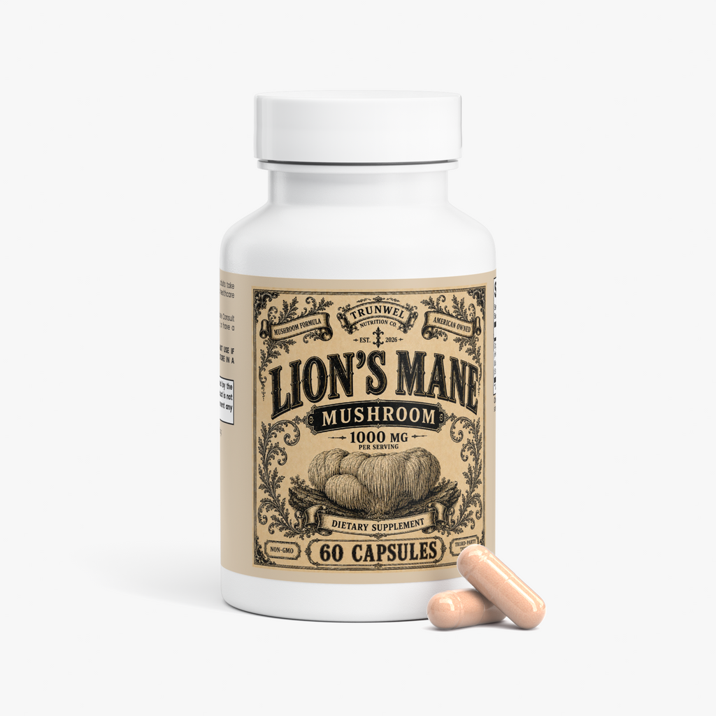 Lion's Mane Mushroom – Premium Brain & Focus Support – 60 Vegan Capsules