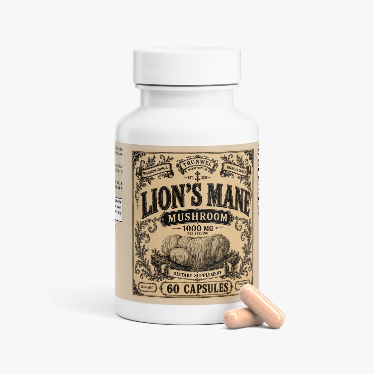 Lion's Mane Mushroom – Premium Brain & Focus Support – 60 Vegan Capsules