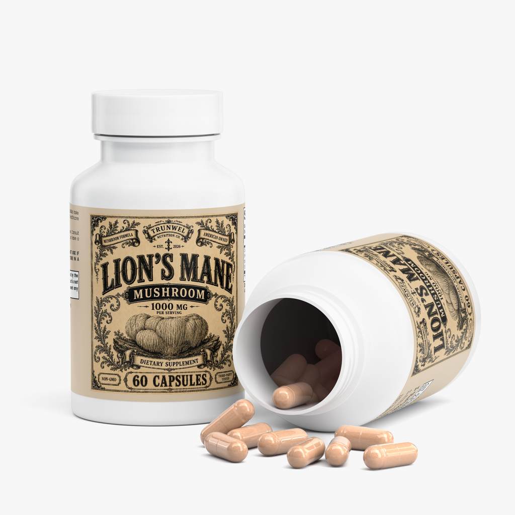 Lion's Mane Mushroom – Premium Brain & Focus Support – 60 Vegan Capsules