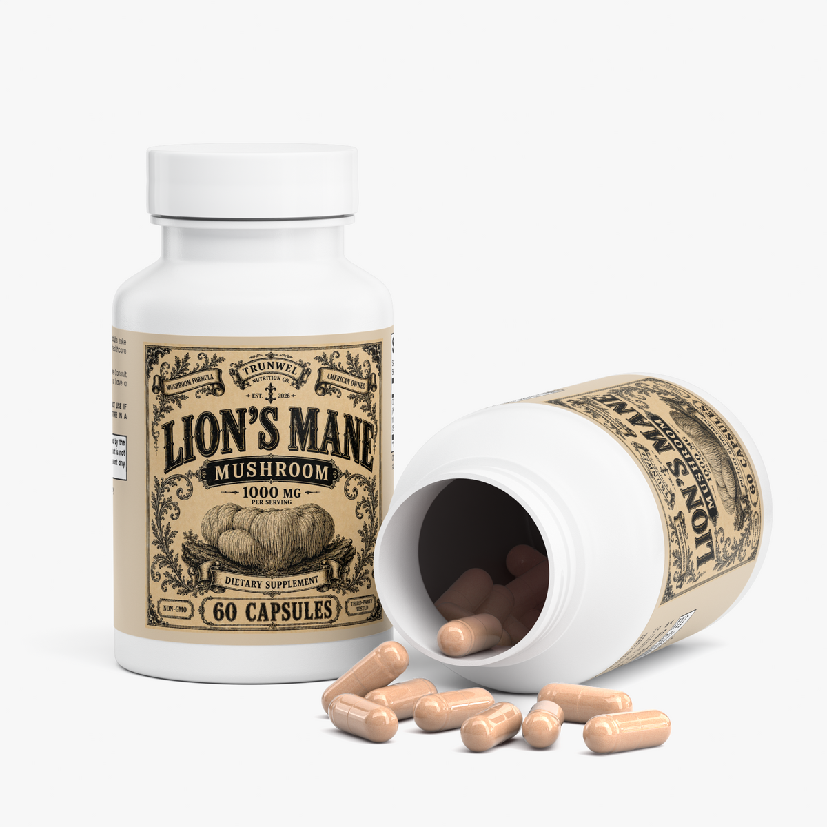 Lion's Mane Mushroom – Premium Brain & Focus Support – 60 Vegan Capsules