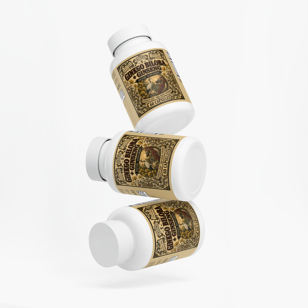 Ginkgo Biloba + Ginseng – Focus & Mental Clarity – 60 Capsules