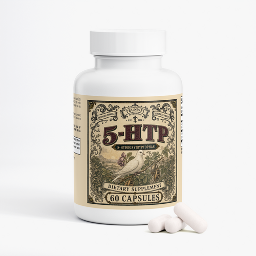 5-HTP 200 mg per Serving – 5-Hydroxytryptophan from Griffonia Simplicifolia Seed Extract with Calcium – 60 Capsules