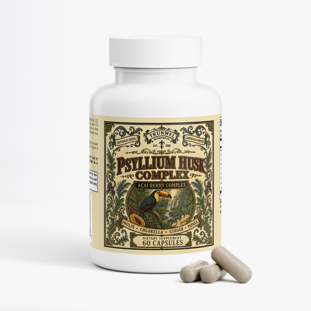 Psyllium Husk Complex with Açaí Berry, Inulin, Chlorella, Ginger & Papaya, 60 Vegetable Capsules