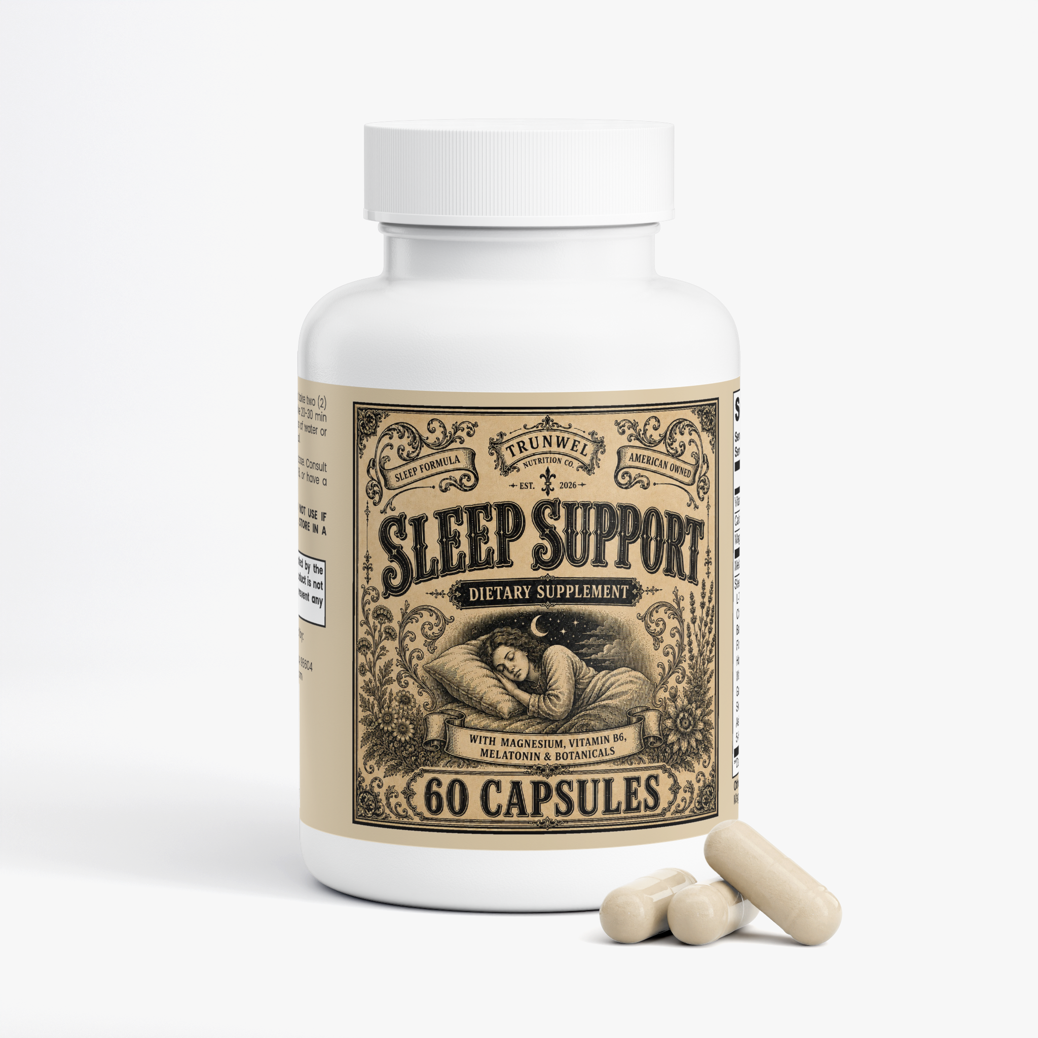 Sleep Support – Magnesium, Melatonin & Botanicals Sleep Aid – 60 Capsules