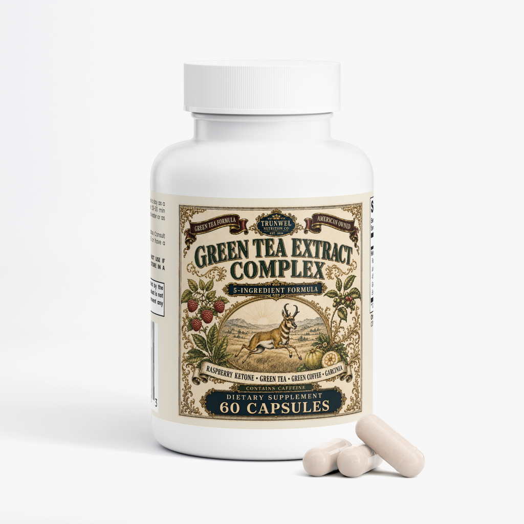 Green Tea Extract Complex with Raspberry Ketone, Green Coffee Bean, Garcinia Cambogia & Caffeine, 60 Vegan Capsules