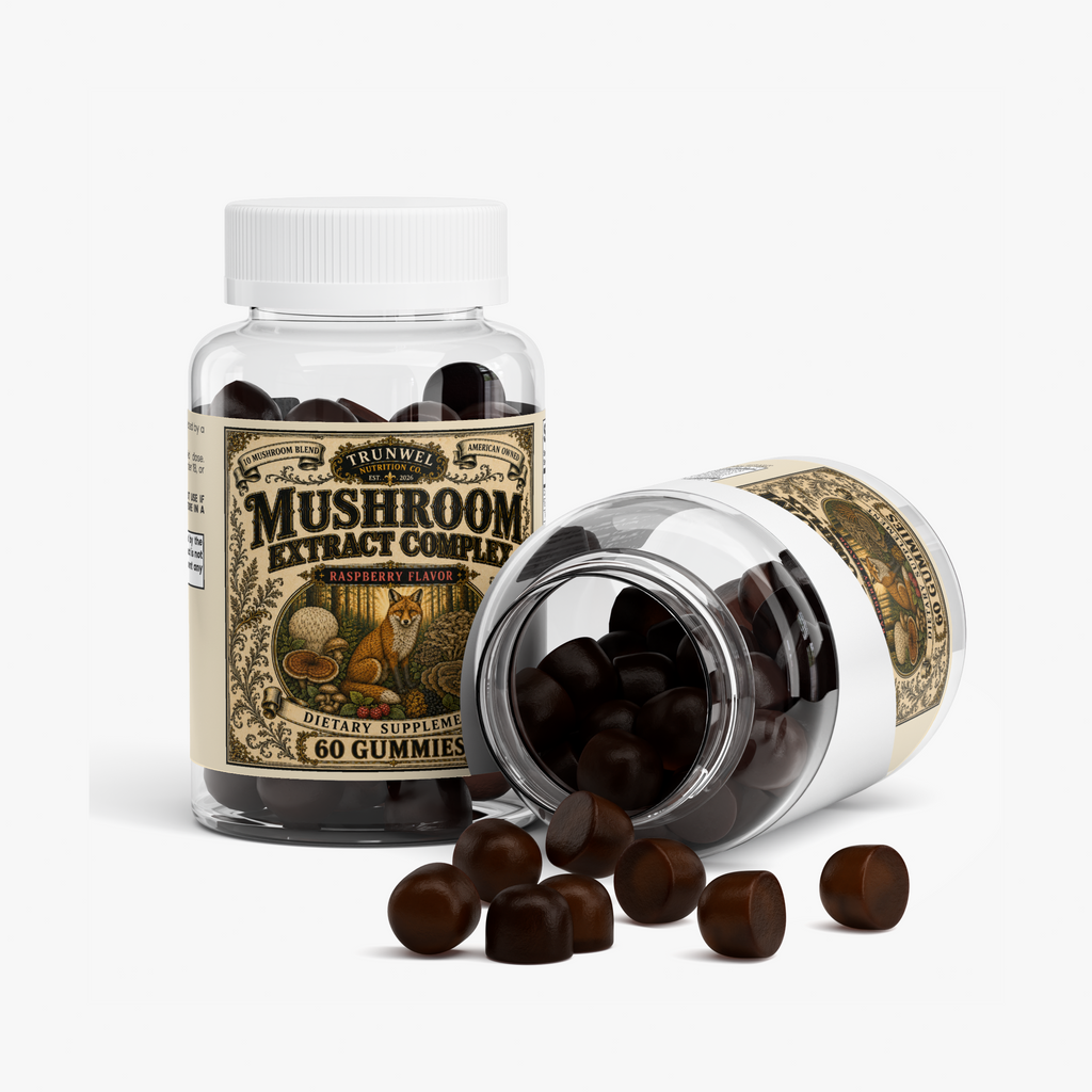Mushroom Extract Complex Gummies – 10-Mushroom Blend – 60 Gummies