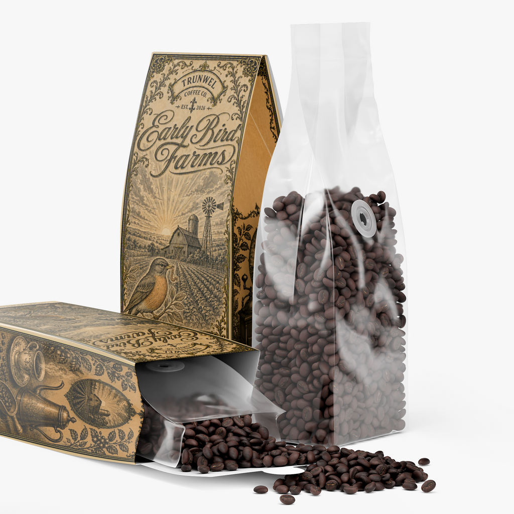 Early Bird Farms Premium Dark Roast Whole Bean Coffee – 12 oz