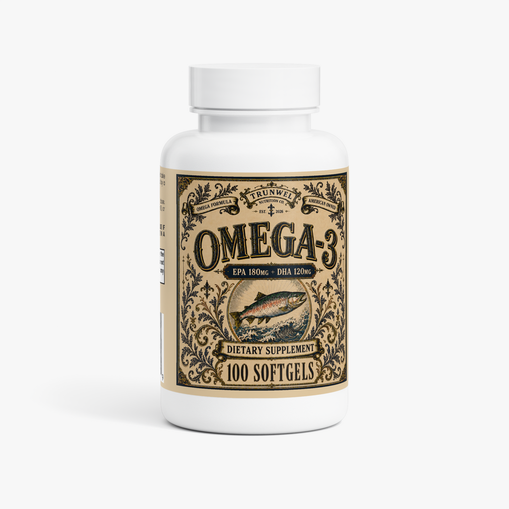 Omega-3 Fish Oil – EPA 180mg + DHA 120mg – 100 Softgels