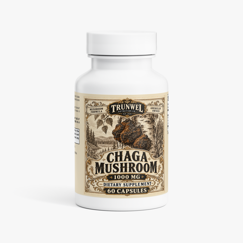 Chaga Mushroom Capsules 1000 mg – 40% Polysaccharides – 60 Capsules
