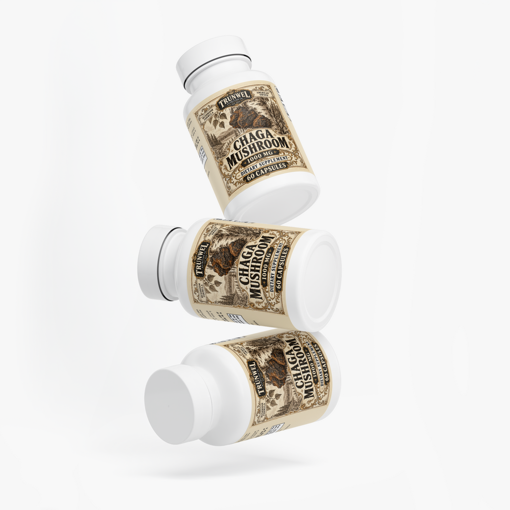 Chaga Mushroom Capsules 1000 mg – 40% Polysaccharides – 60 Capsules