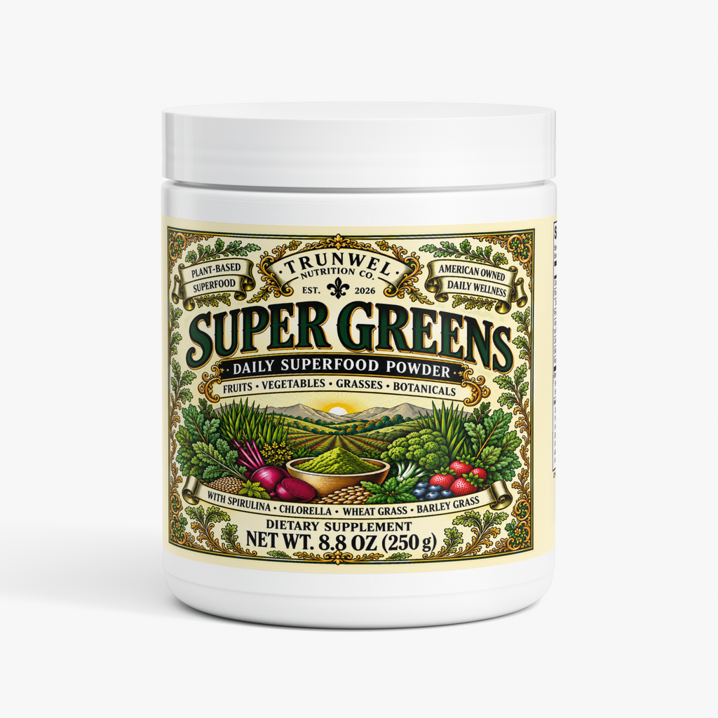 TRUNWEL Super Greens Powder with Spirulina & Chlorella, 8.8 oz