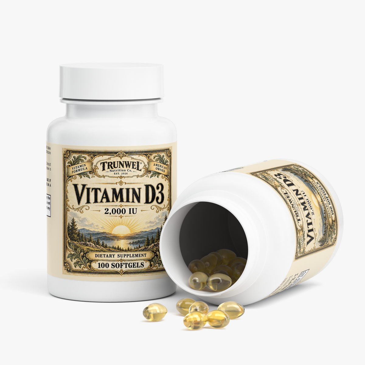 TRUNWEL Vitamin D3 2,000 IU (50 mcg) – 100 Softgels