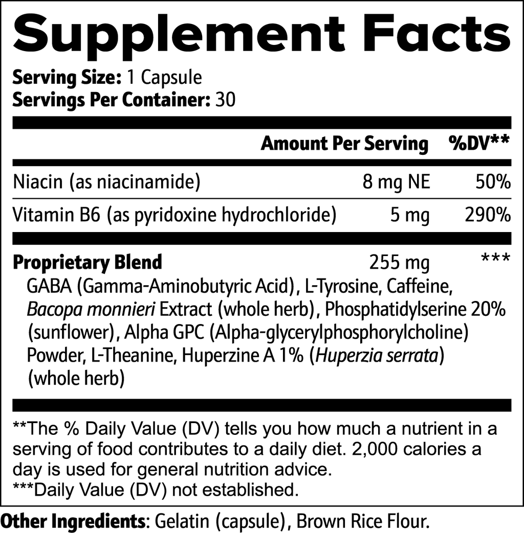 Nootropic Blend with Bacopa, Alpha GPC & L-Theanine – 30 Capsules | TRUNWEL