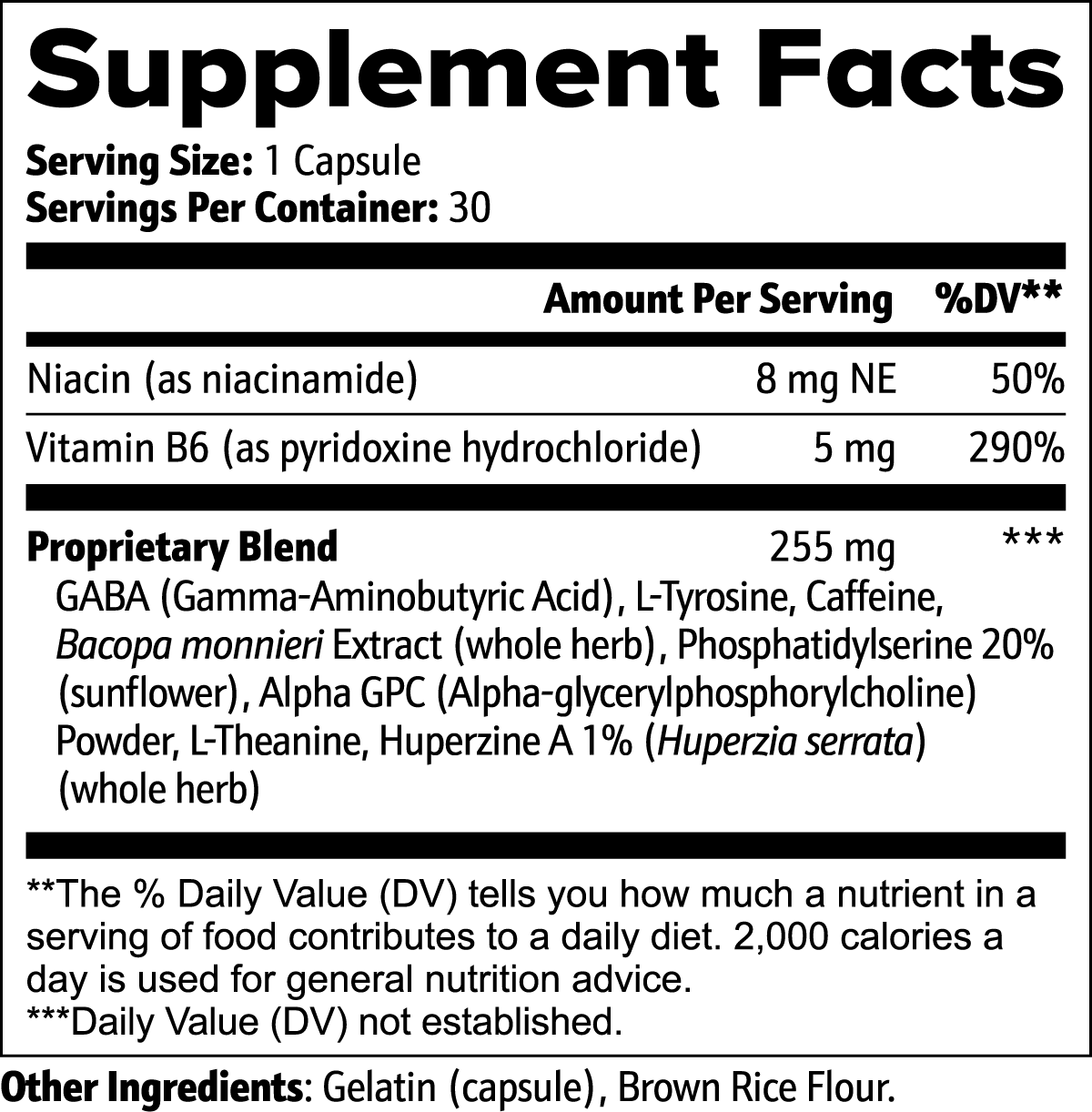 Nootropic Blend with Bacopa, Alpha GPC & L-Theanine – 30 Capsules | TRUNWEL