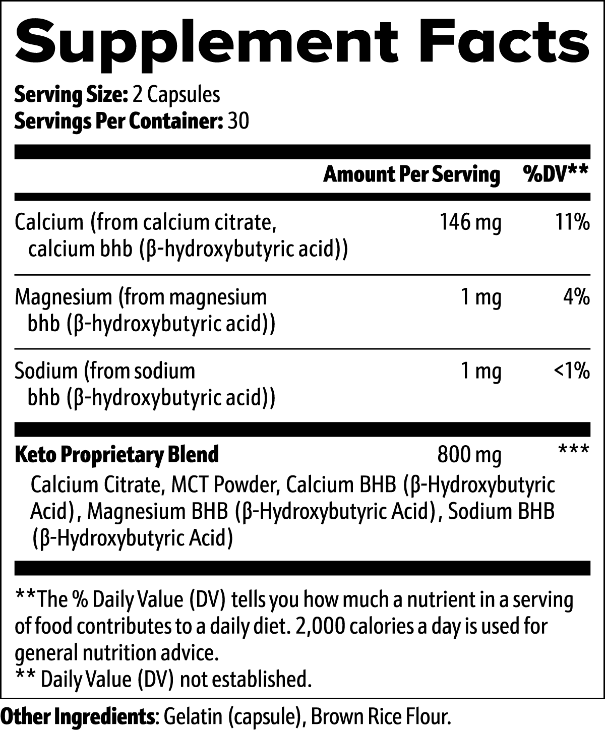 Keto BHB – Exogenous Ketone & Keto Support – 60 Capsules