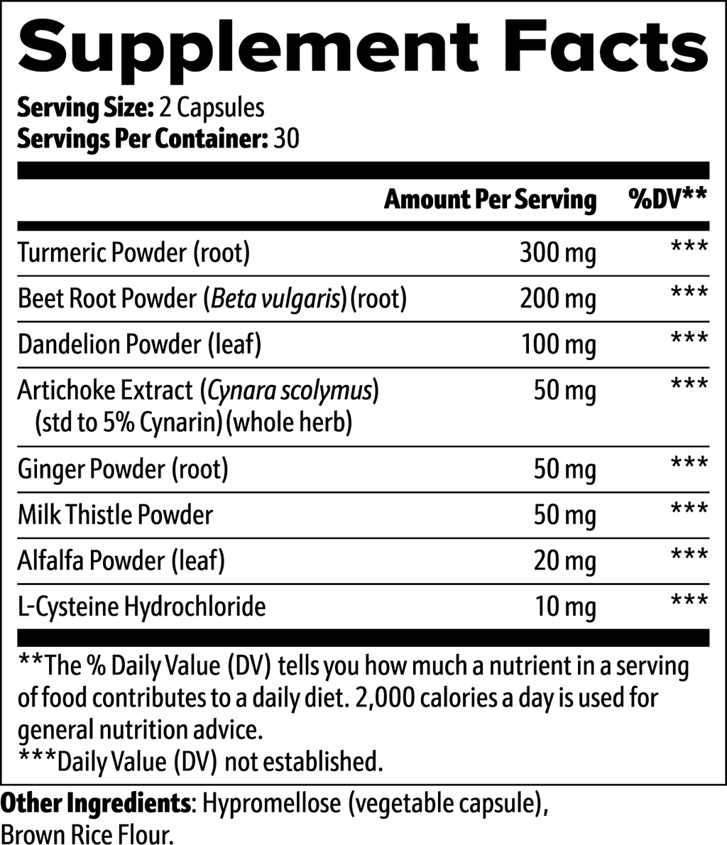 Liver Support with Milk Thistle, Artichoke & Turmeric – 60 Capsules