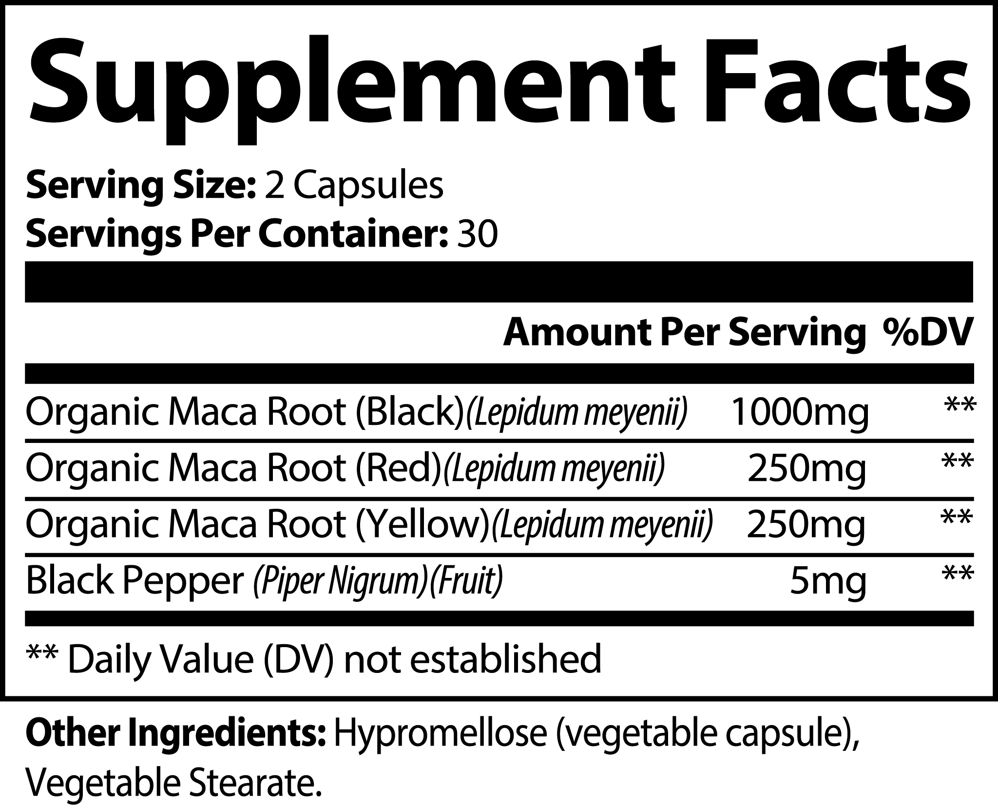 Organic Maca Plus – Red, Black & Yellow Maca – 60 Capsules