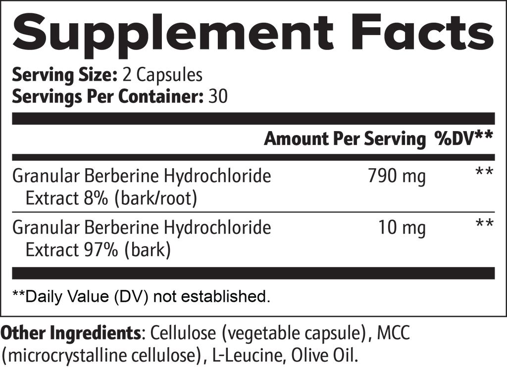 Berberine HCl Capsules – Metabolic Wellness Support – 60 Capsules