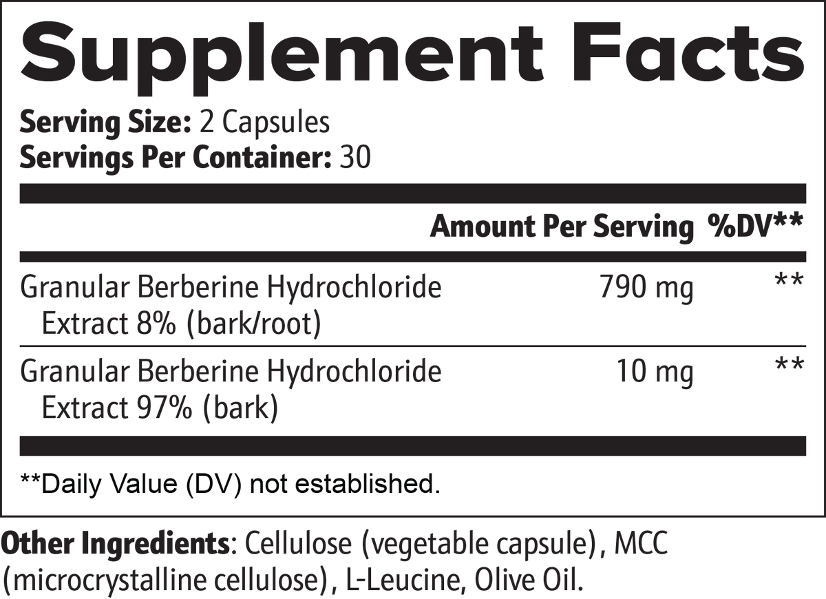 Berberine HCl Capsules – Metabolic Wellness Support – 60 Capsules
